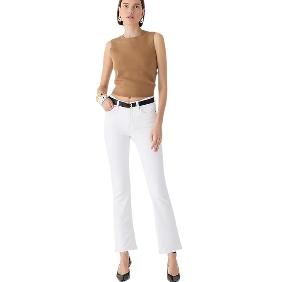 NEW J. CREW 9" Demi-boot Crop Jean in White Wash Size 31 - Picture 1 of 6